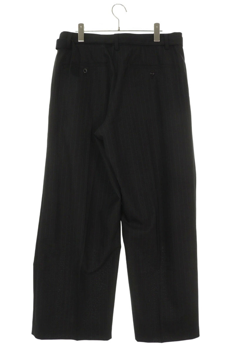 Sacai 26SS Black Belted Chalk Stripe Wool Blend Size 34