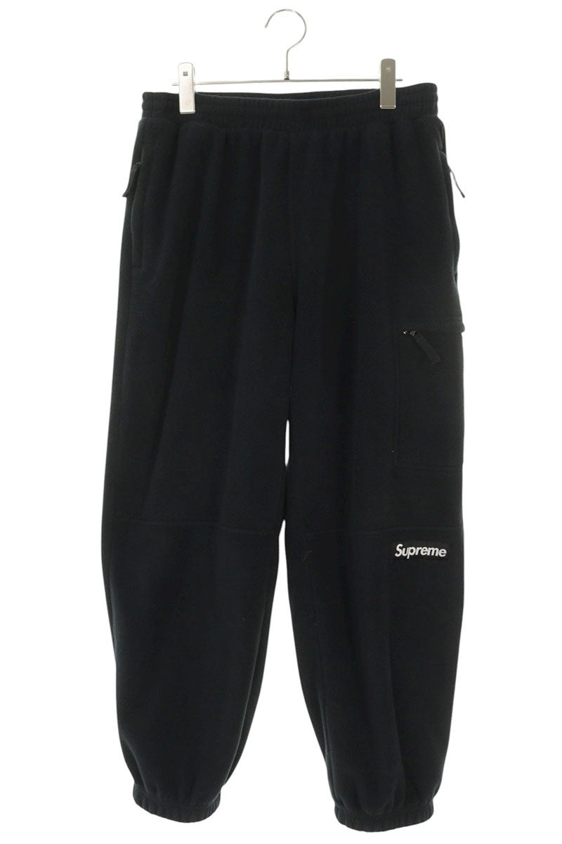 SUPREME Logo Fleece Pants Black Size 30