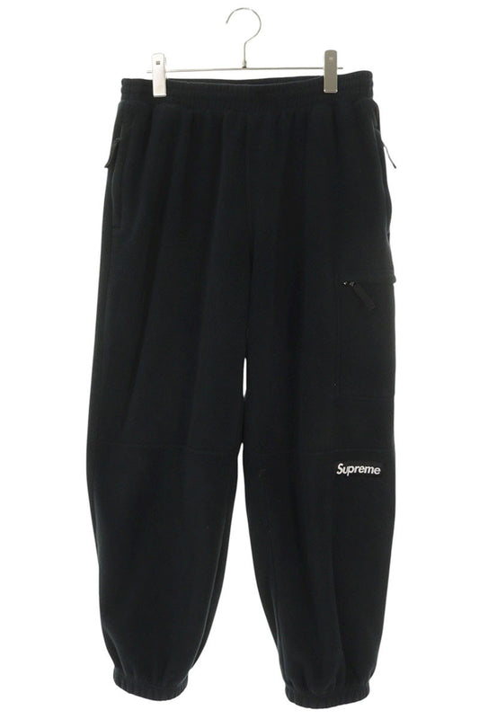 SUPREME Logo Fleece Pants Black Size 30