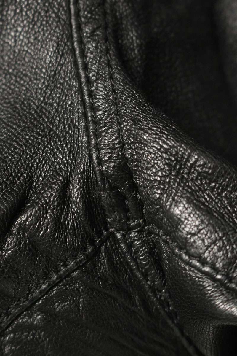 Saint Laurent Paris Leather Long Pants Black Size 52