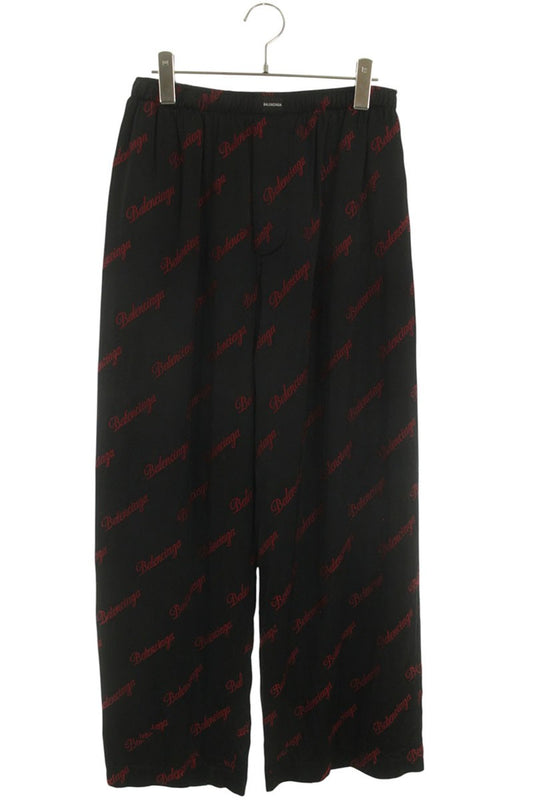 BALENCIAGA All-Over Logo Print Rayon Pants Multi Size 34