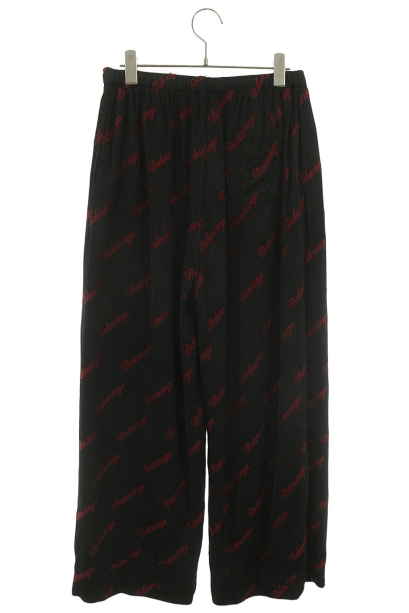 BALENCIAGA All-Over Logo Print Rayon Pants Multi Size 34