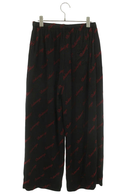BALENCIAGA All-Over Logo Print Rayon Pants Multi Size 34