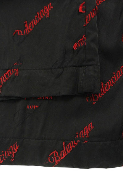 BALENCIAGA All-Over Logo Print Rayon Pants Multi Size 34