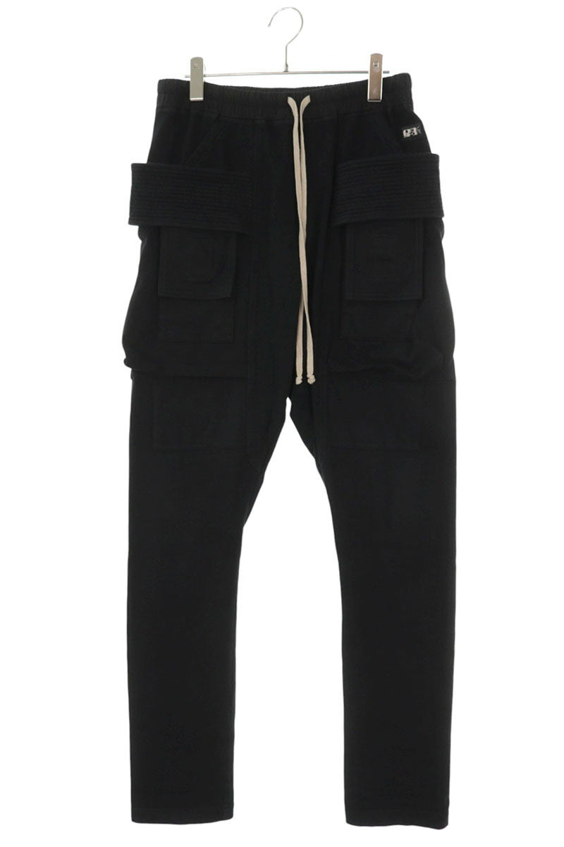 DRKSHDW Black Creatch Cargo Drawstring Cotton Pants Size 28