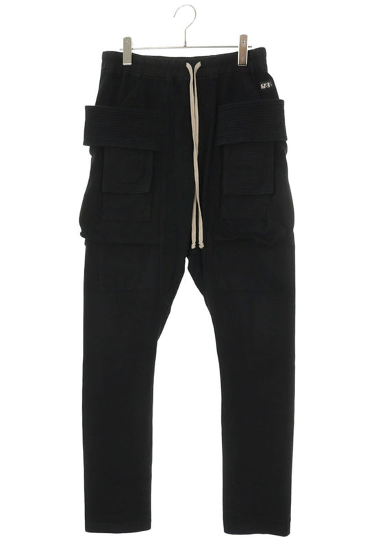 DRKSHDW Black Creatch Cargo Drawstring Cotton Pants Size 28