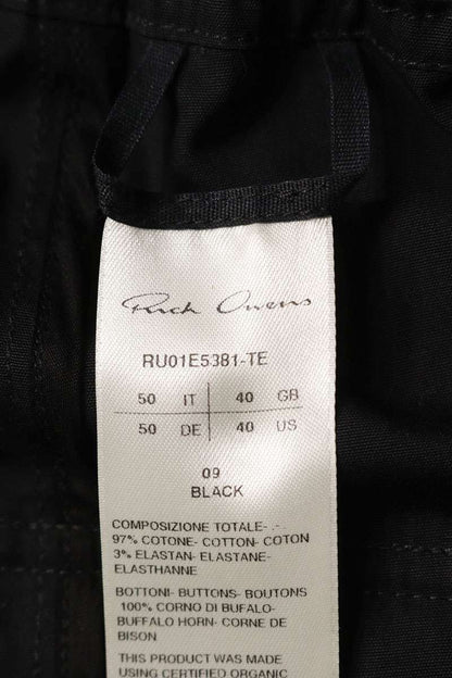 Rick Owens Black Cotton Blend Drawstring Cropped Size 36