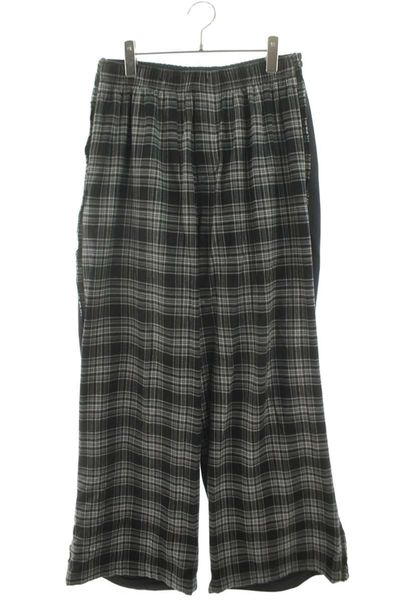 BALENCIAGA Check Pattern Panel Sweatpants Black Size 32