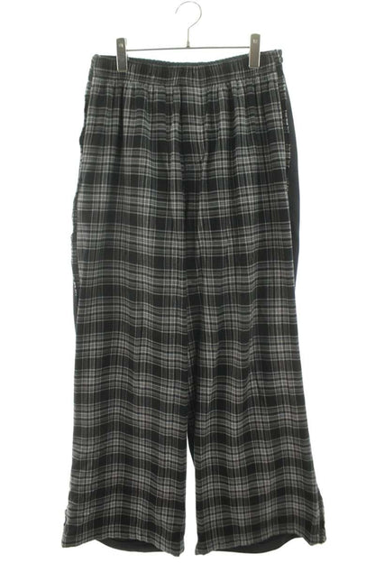 BALENCIAGA Check Pattern Panel Sweatpants Black Size 32