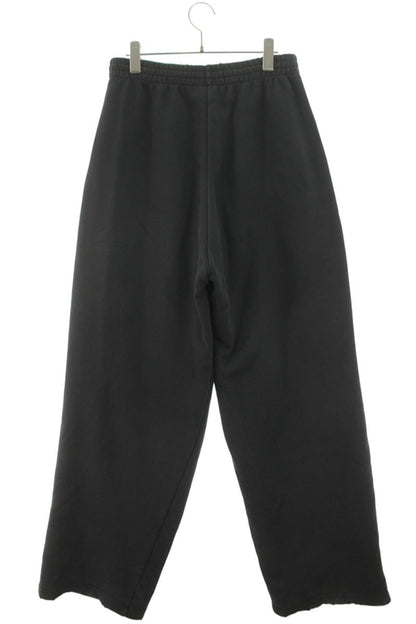 BALENCIAGA Reverse Logo Print Cotton Pants Black Size 30