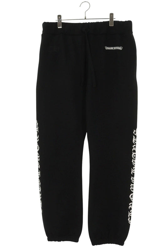Chrome Hearts SWEAT PANTS Side Logo Print Black Size 34
