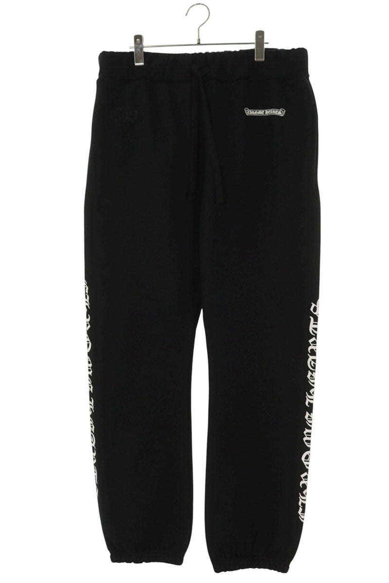Chrome Hearts SWEAT PANTS Side Logo Print Black Size 34
