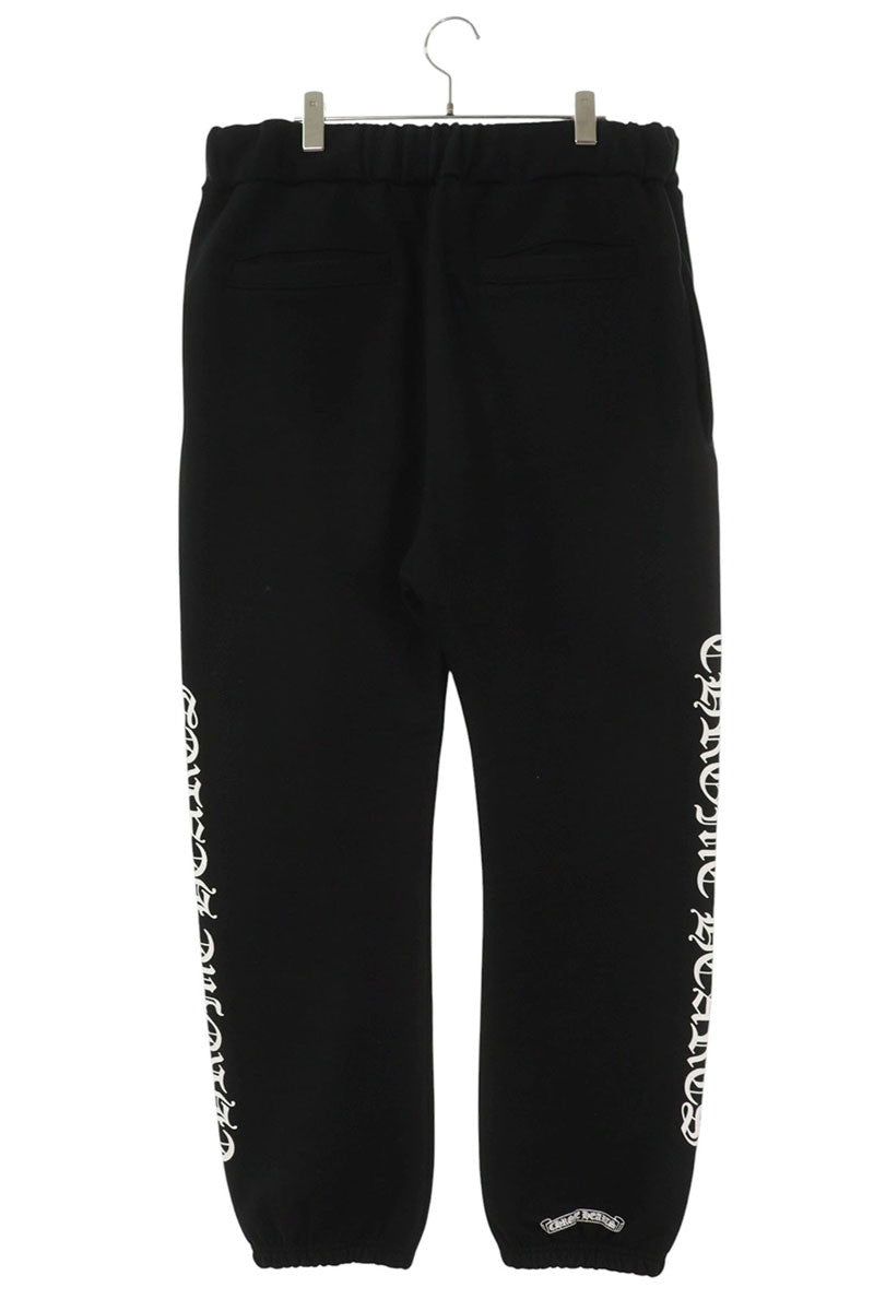 Chrome Hearts SWEAT PANTS Side Logo Print Black Size 34