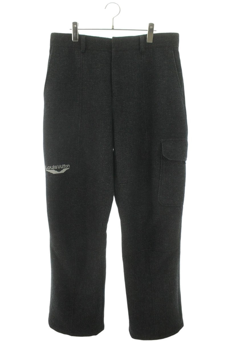 LOUISVUITTON Double Face Wool Cargo Pants Black Size 36