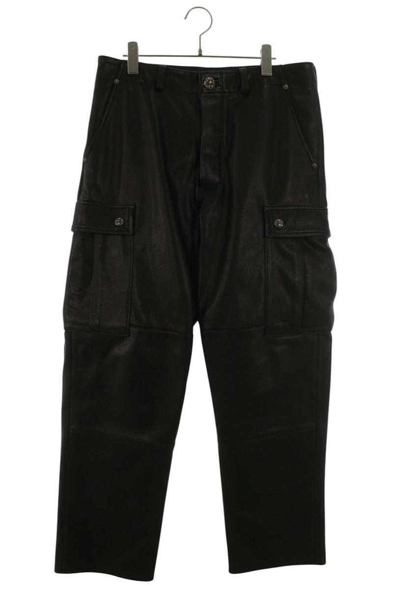 Chrome Hearts DEVIL DOG LTHR Cross Button Leather Size 32