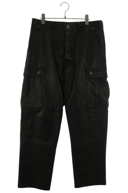 Chrome Hearts DEVIL DOG LTHR Cross Button Leather Size 32