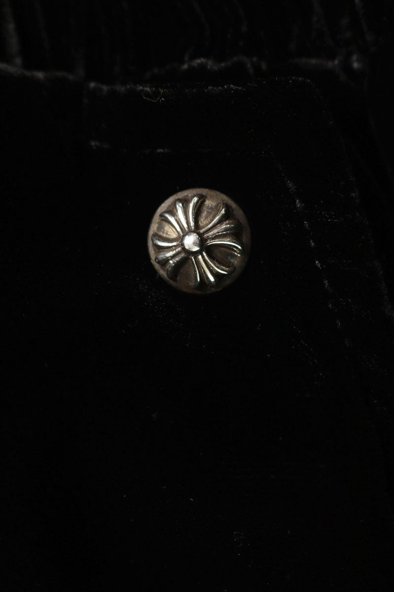 Chrome Hearts Embroidered Velour Track Pants Black Size 34