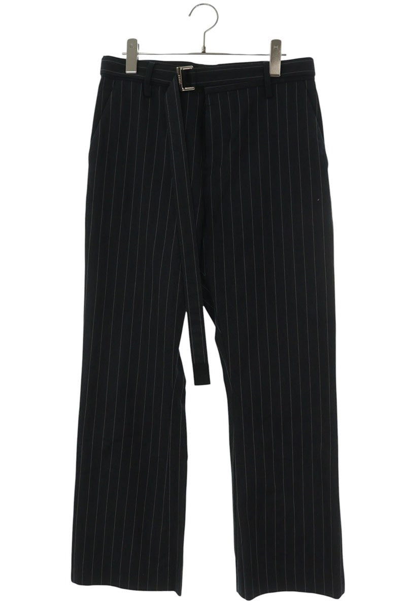 Sacai Belted Stripe Long Pants Black Size 32