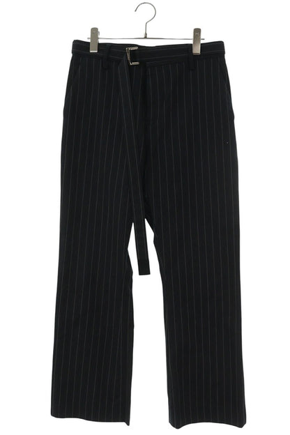 Sacai Belted Stripe Long Pants Black Size 32