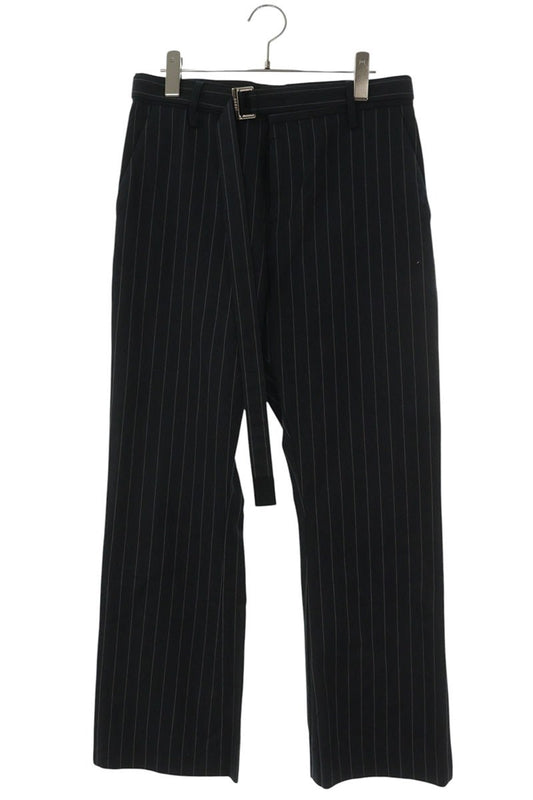 Sacai Belted Stripe Long Pants Black Size 32