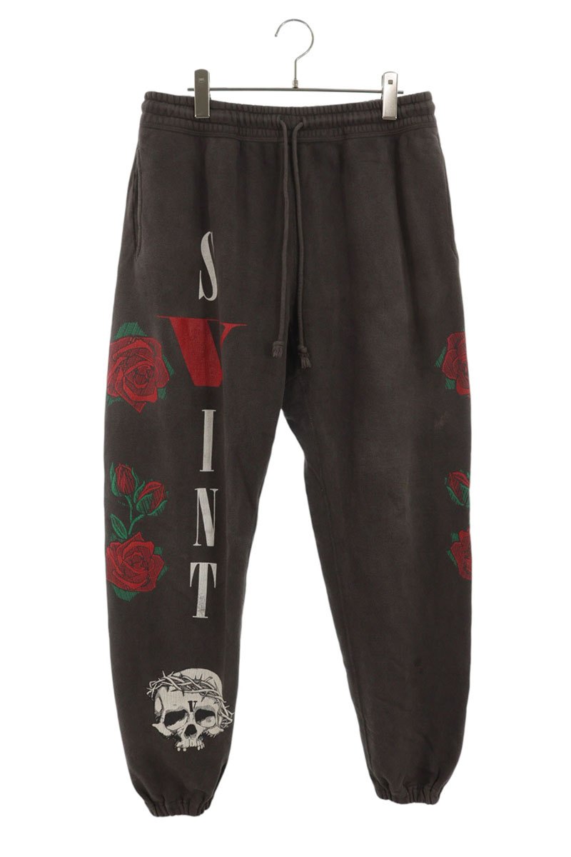 SAINT MICHAEL 22SS Rose Print Vintage Sweat Pants Size 34