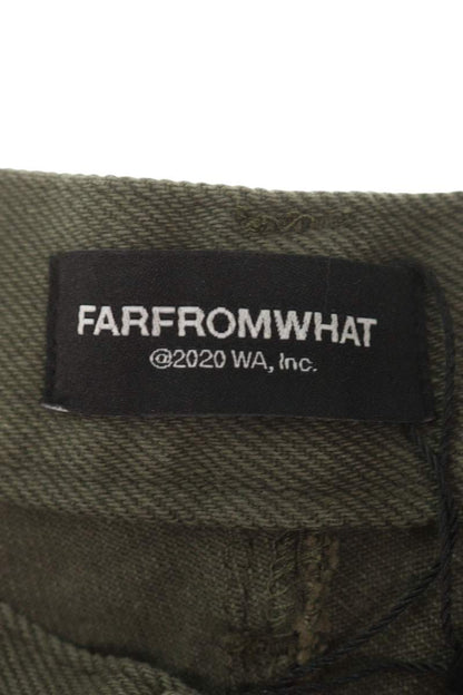 FAR FROM WHAT Double Waist Layered Pants Green Size 34