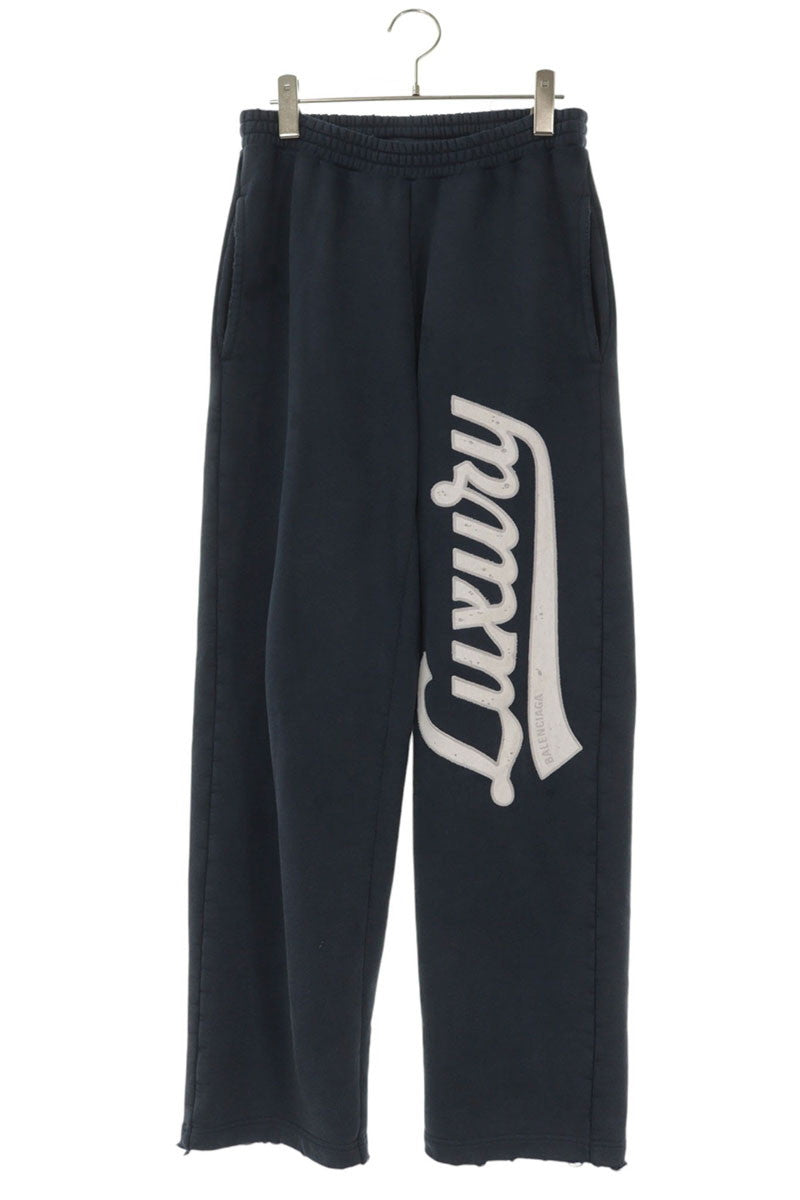 BALENCIAGA Luxury Cotton Baggy Sweatpants Navy Size 28