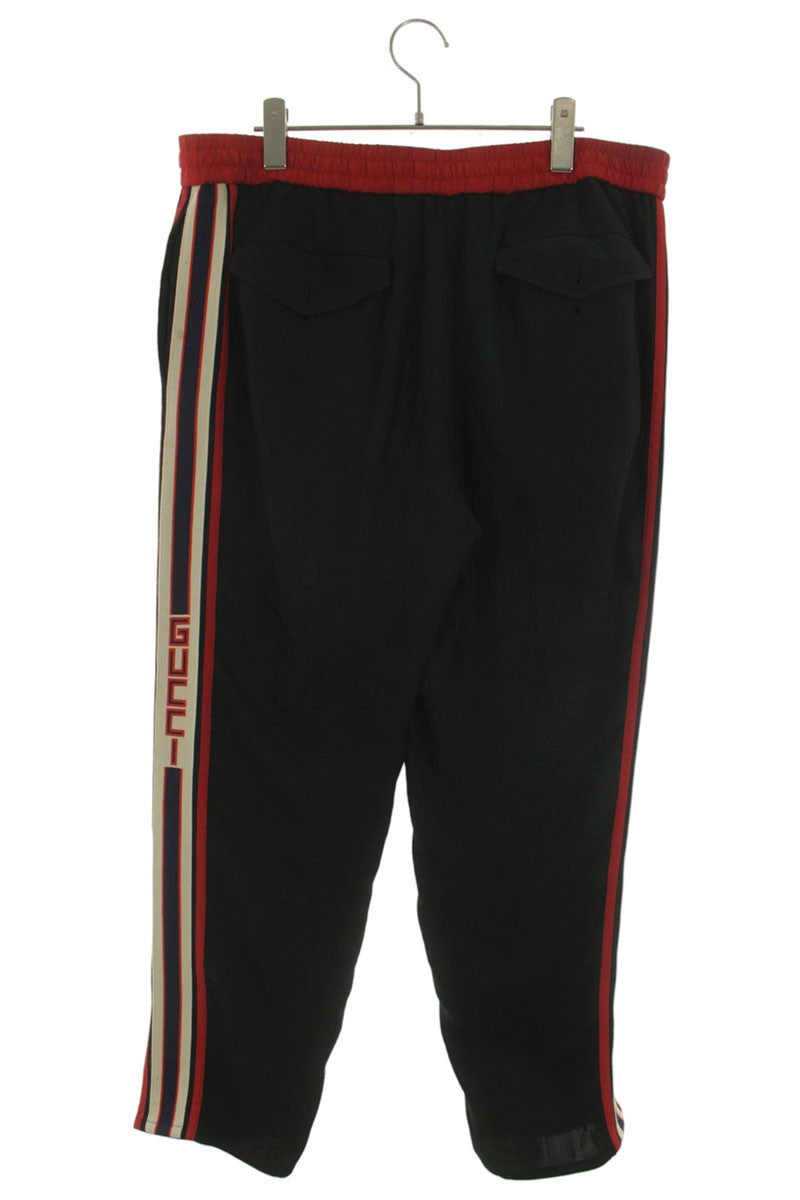 GUCCI Acetate Track Jogger Pants Black/Red Size 38