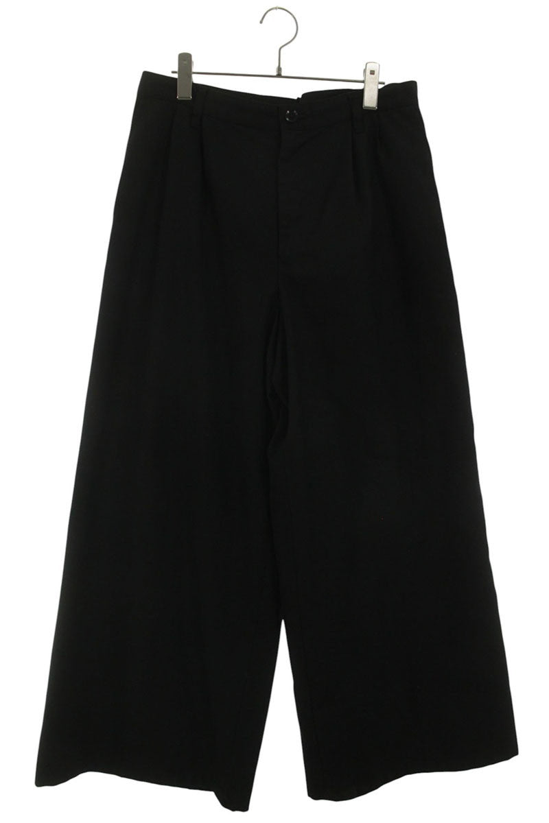 GroundY Black Wool Blend Tuck Wide Slacks Size 34