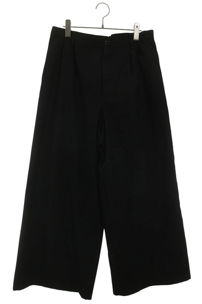 GroundY Black Wool Blend Tuck Wide Slacks Size 34