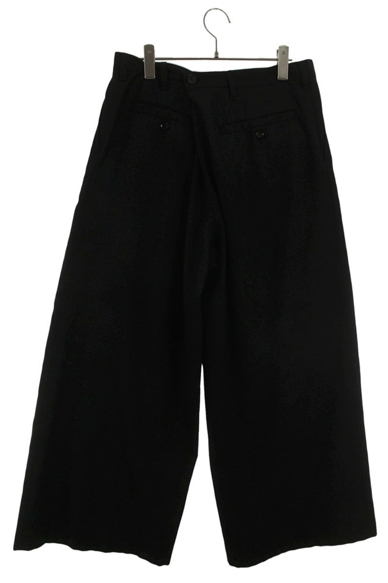 GroundY Black Wool Blend Tuck Wide Slacks Size 34