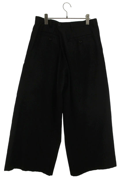 GroundY Black Wool Blend Tuck Wide Slacks Size 34
