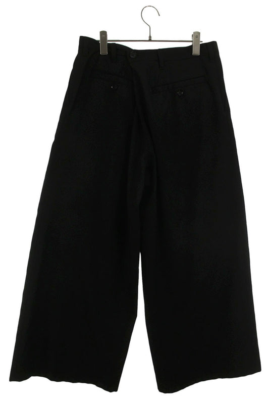 GroundY Black Wool Blend Tuck Wide Slacks Size 34