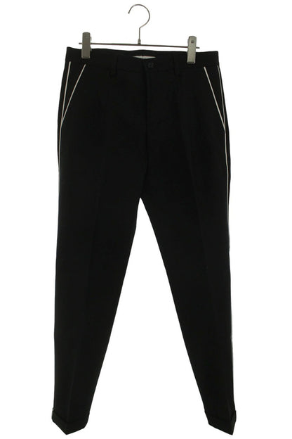 DOLCE & GABBANA Black Cotton Side Stripe Slacks Size 32