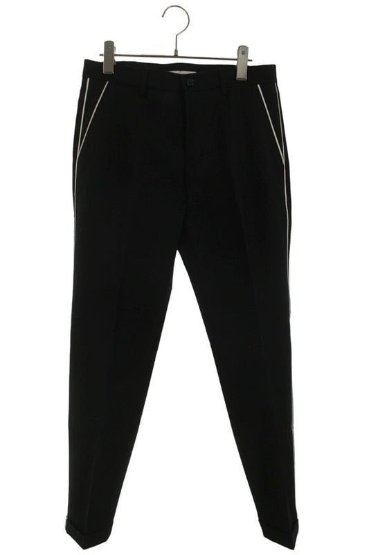 DOLCE & GABBANA Black Cotton Side Stripe Slacks Size 32