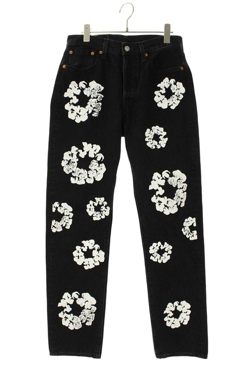 DENIM TEARS x READYMADE Flower Print Pants Black Size 30INCH