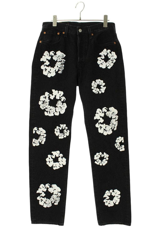 DENIM TEARS x READYMADE Flower Print Pants Black Size 30INCH