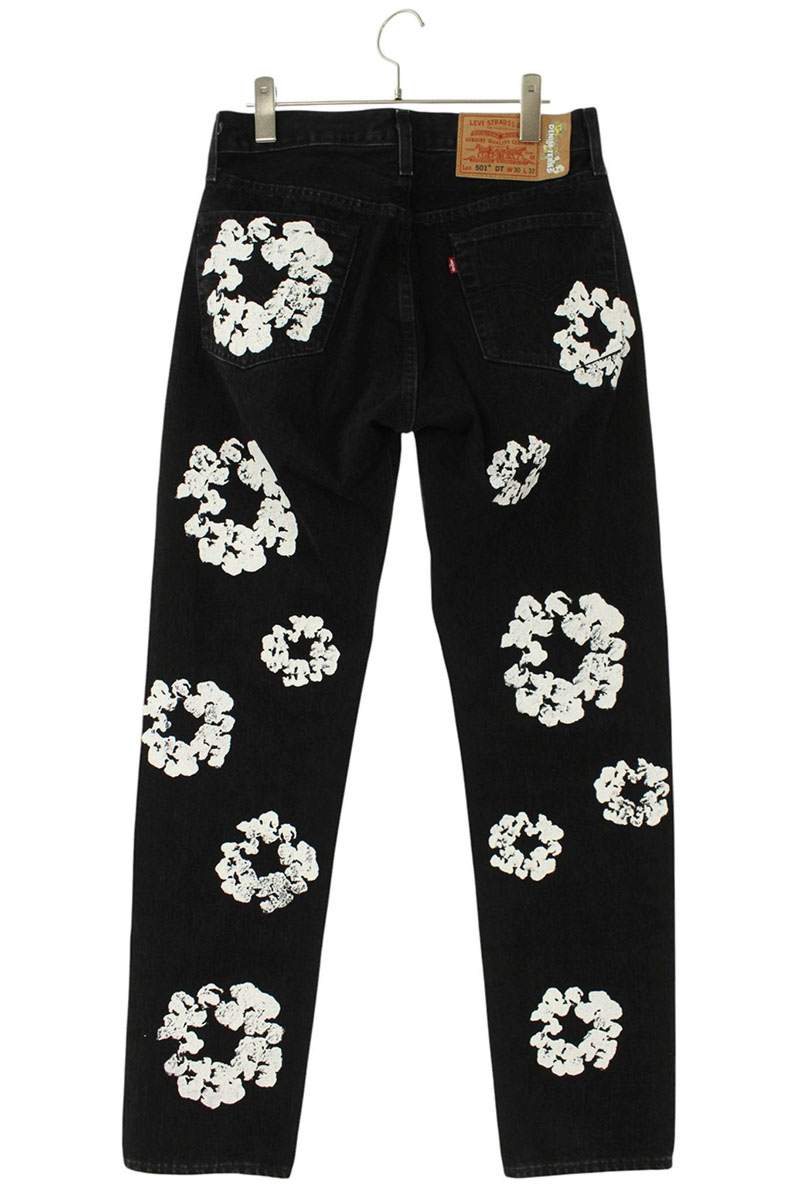DENIM TEARS x READYMADE Flower Print Pants Black Size 30INCH