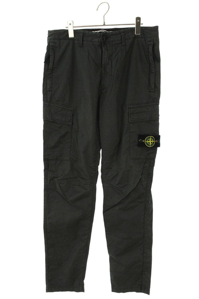 STONEISLAND Gray Cotton Logo Patch Cargo Pants Size 31INCH
