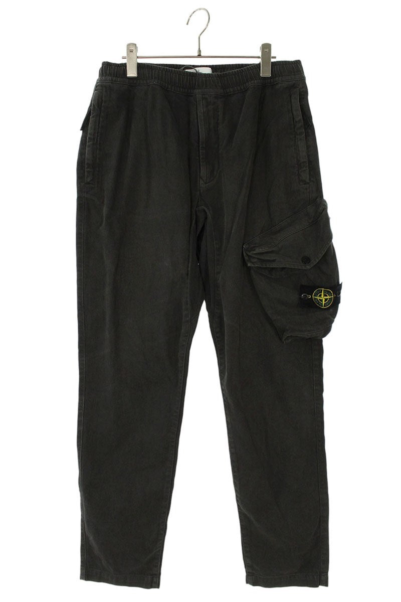 STONEISLAND Black Cotton Logo Patch Cargo Pants Size 31INCH