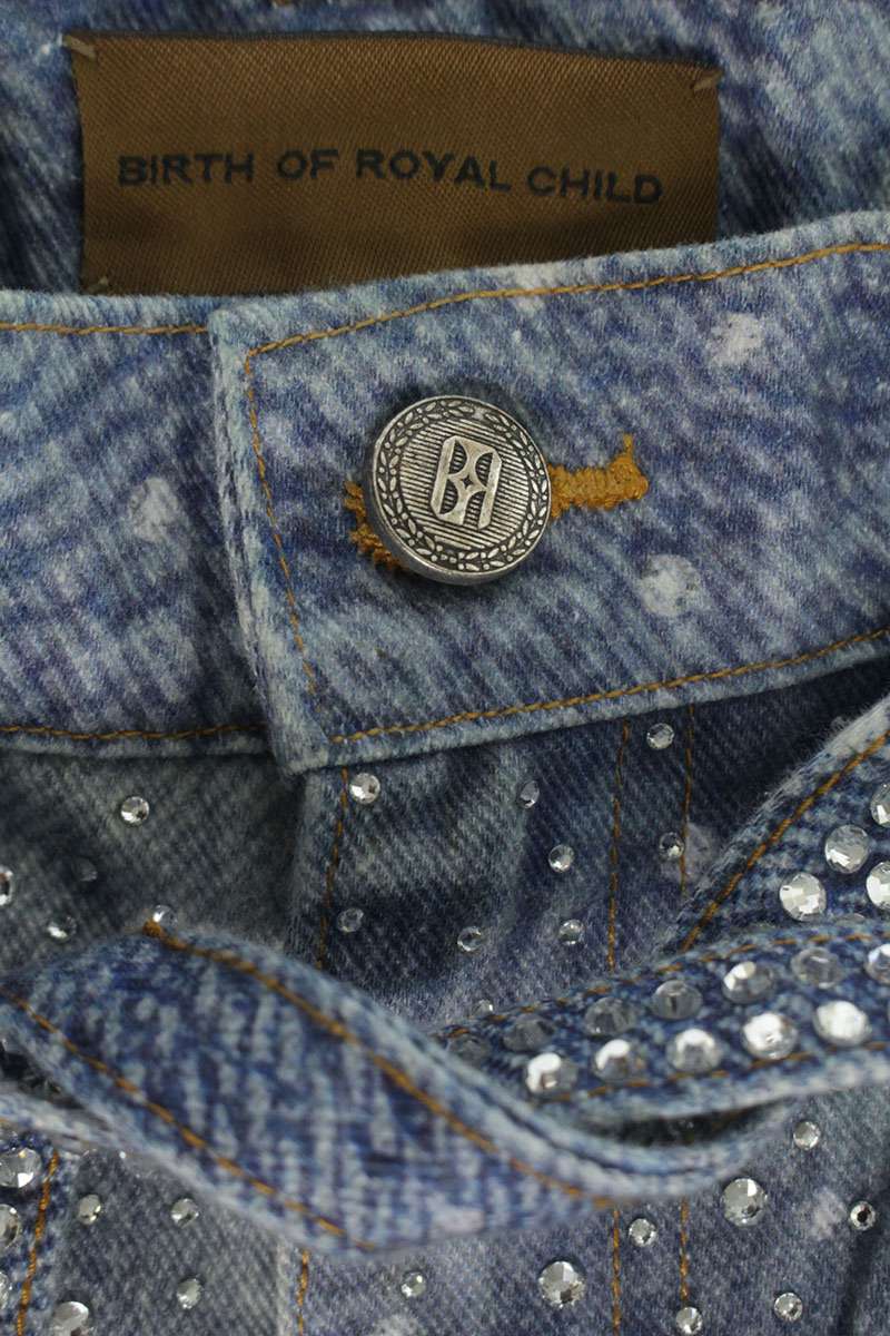 Birth Of Royal Child Multi Stone Embellished Denim Size 34