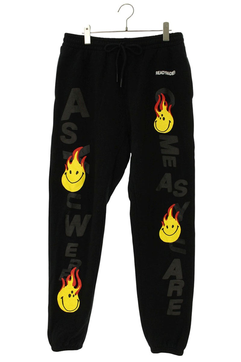 READYMADE 20SS Fire Smile Print Sweatpants Black Size 34
