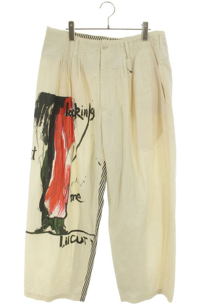 YOHJI YAMAMOTO POUR HOMME 17SS Sketch Print Wide Size 32