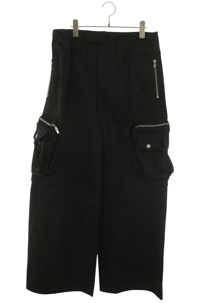FFF POSTAL SERVICE Black Wide Nylon Cargo Pants Size 32