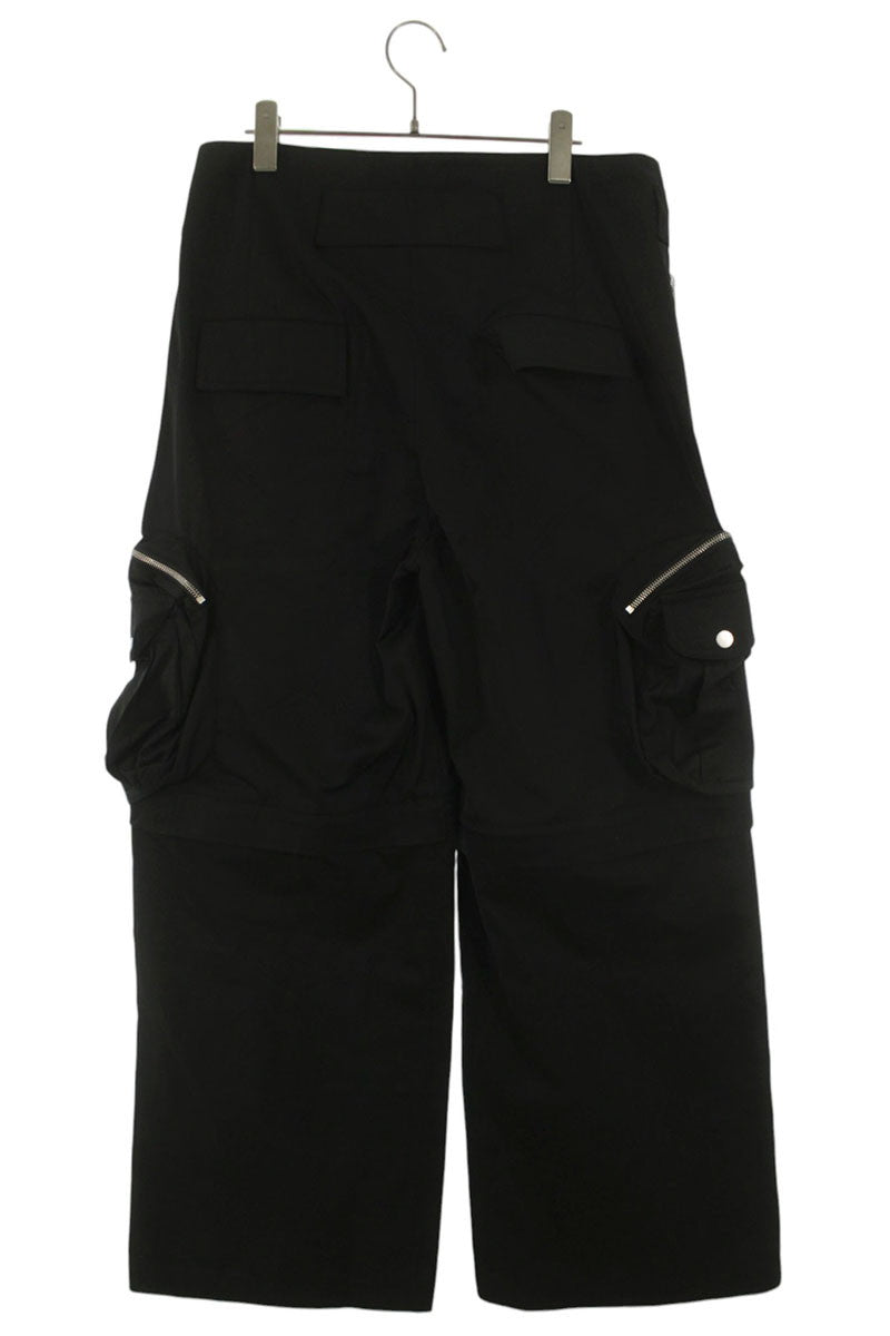 FFF POSTAL SERVICE Black Wide Nylon Cargo Pants Size 32