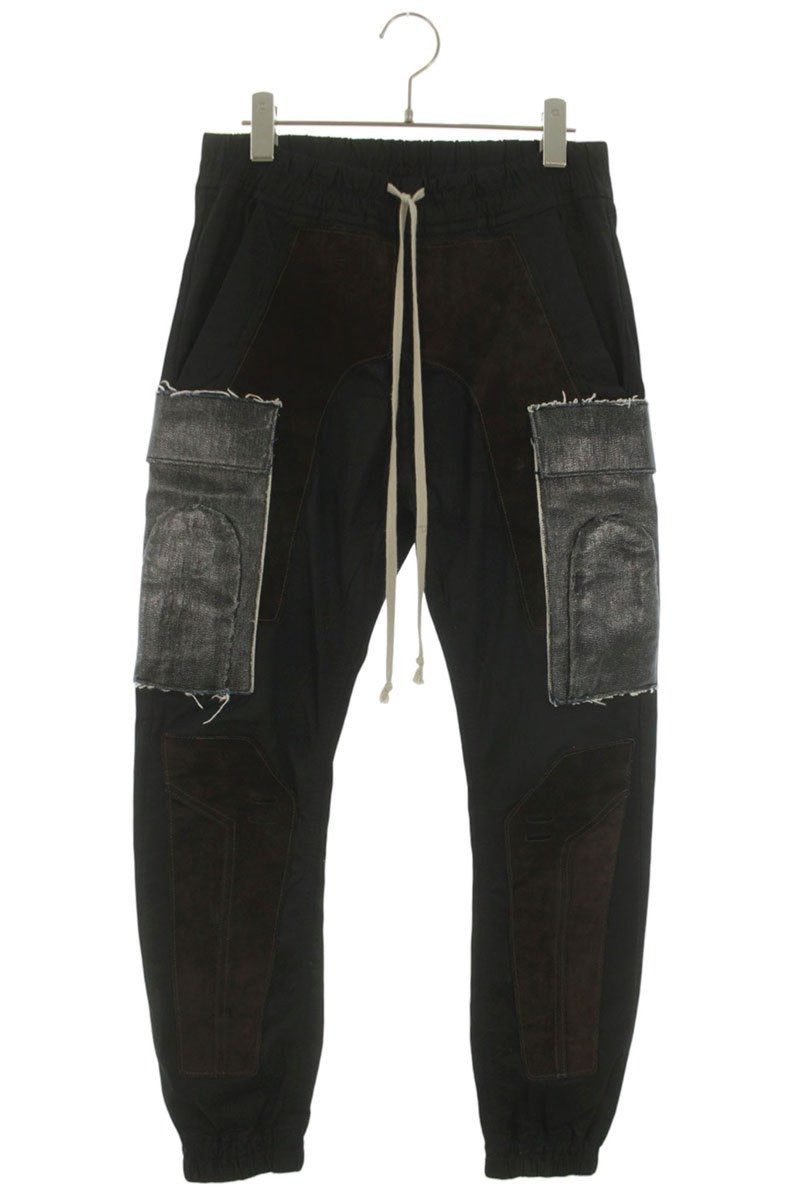 Rick Owens TEL9 Larry Cargo Leather Patch Pants Size 33