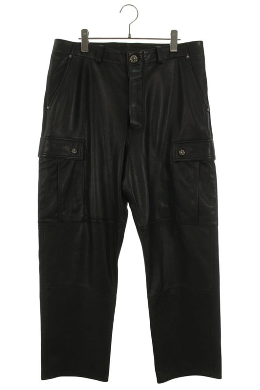 Chrome Hearts DEVIL DOG LTHR Cross Button Leather Size 33
