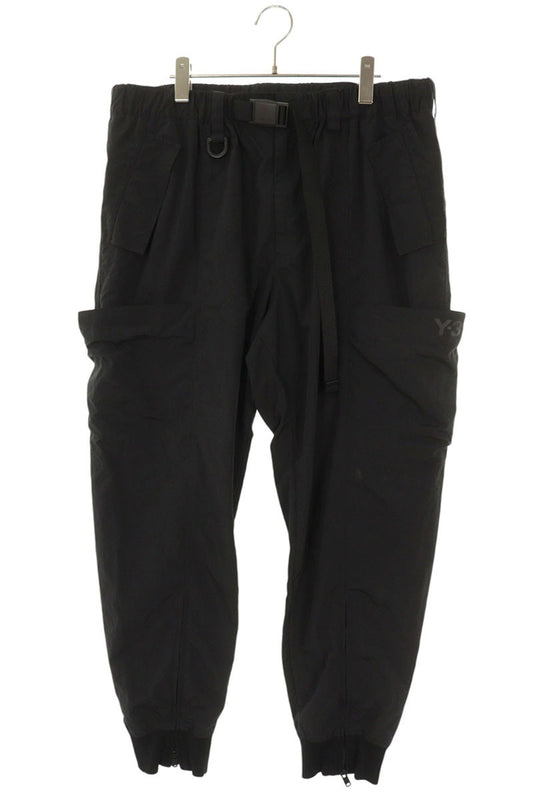 Y-3 Crinkle Nylon Cuffed Cargo Jogger Pants Black Size 34