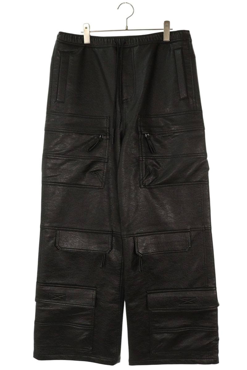 BLESS 25AW Faux Leather Cargo Pants Black Size 34