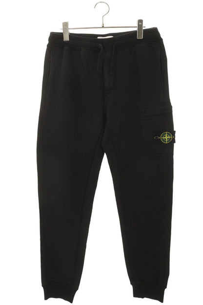 STONEISLAND Logo Patch Cotton Sweatpants Black Size 32